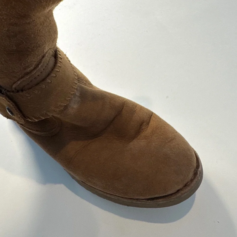 UGG Womens Braiden Genuine Shearling Harness Boots Western Chestnut Brown Sz 7.5